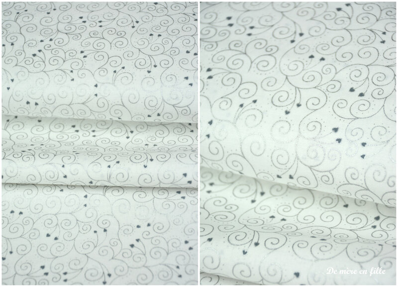 fond blanc spirales argent
