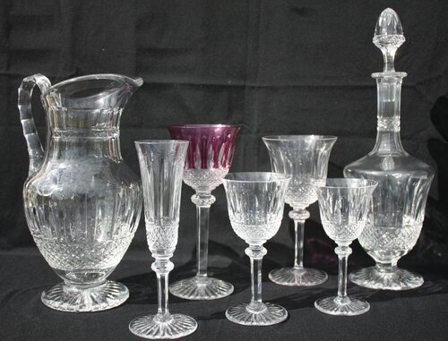 Verre à eau n°1 St Louis Trianon filet or Neuf - Antiques20ème