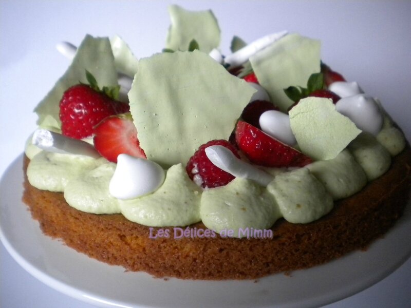 Gâteau aux fraises, framboises et pistaches façon FantastiK 4