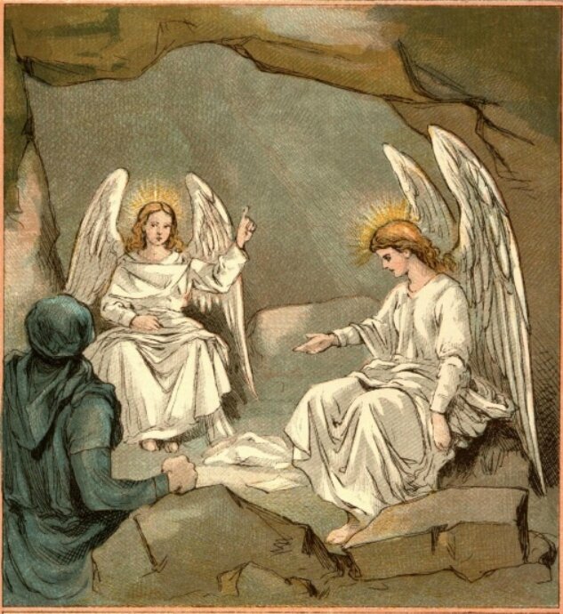 les deux anges au tombeau vide