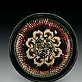 A rare large sancai-glazed 'goose' tripod dish, Tang dynasty (618-907)