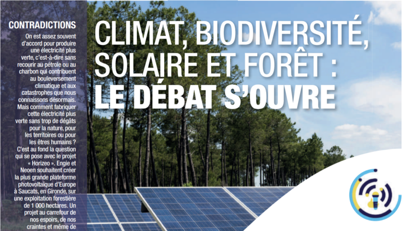 2021 09 01 SO Climat biodiversité solaire et foeêt le débat s'ouvre