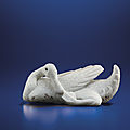 A very rare carved biscuit model of a duck, Daoguang-Xianfeng period (1821-1861) 