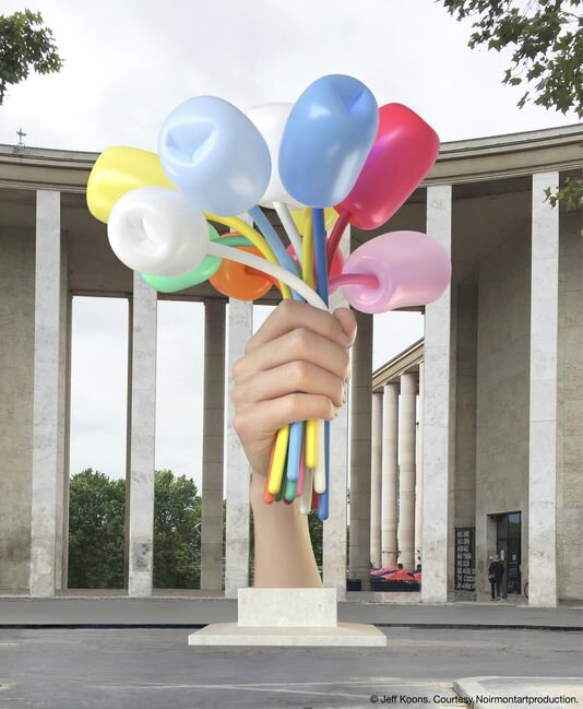 Jeff Koons - bouquet de tulipes - simulation du projet - dec