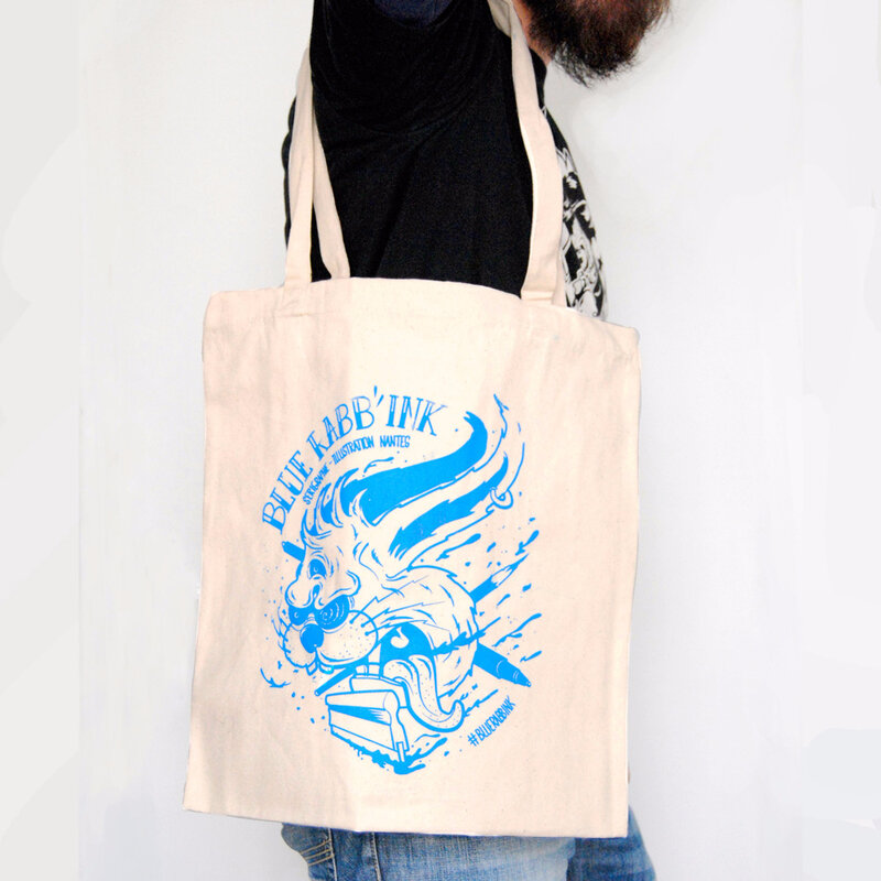 tote-bag-sac-cabas-serigraphie-tattoo-lapin-bluerabbink