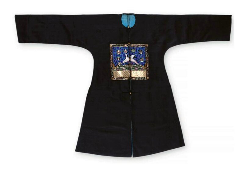 A Civil Officials Cotton Blue Cotton Surcoat Bufu 19th Century