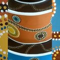 Gâteau d'anniversaire, esprit aborigène, détail