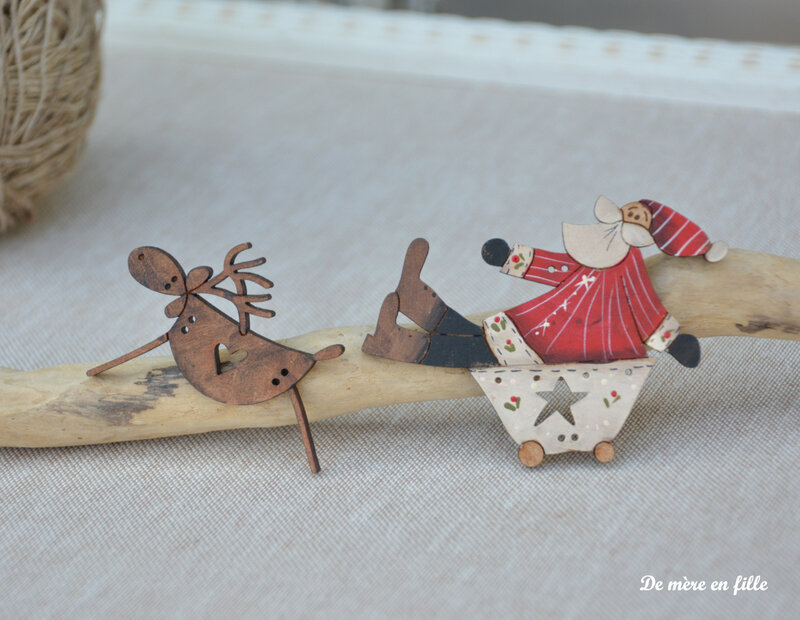 père noël et son renne en vol