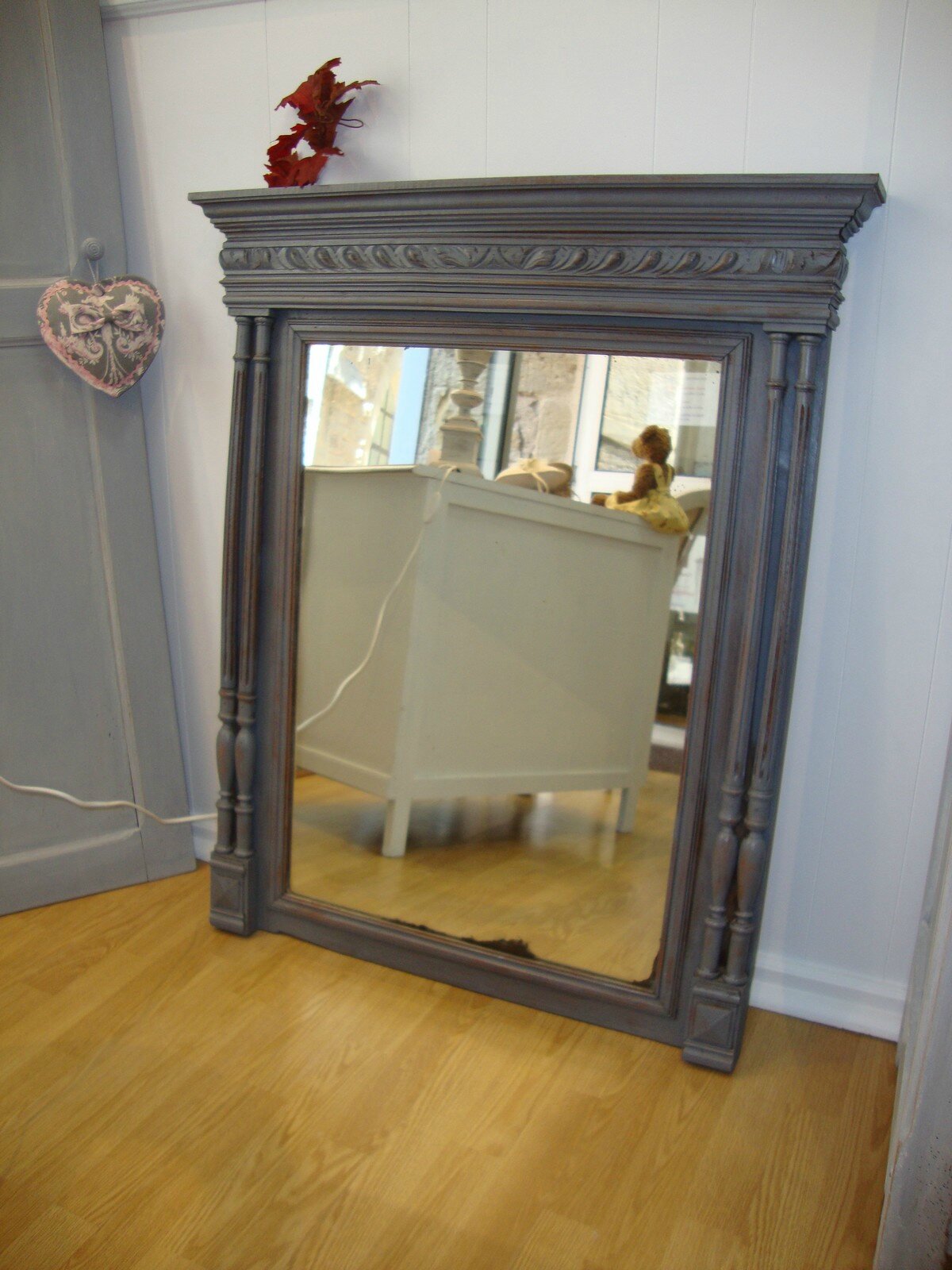 Trumeau, miroir ancien taupe - Kréative Déco