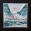 Cap nord- acryl 2012- 40 X 40 cm- cadre noir fil argent (n°27 )
