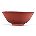 A copper-red-glazed bowl, yongzheng mark and period (1723-1735)