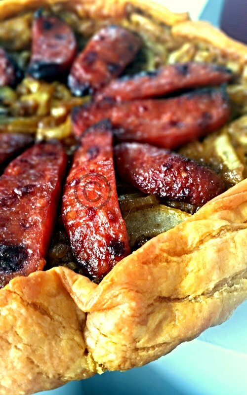 Tarte oignons chorizo