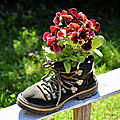 Chaussures fleurissantes du ancien presbytère de kenkävero.