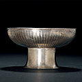 A silver stem cup, tang dynasty, 7th-10th century