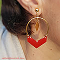 BO Béné (doré et rouge) - 16 € sur clip ou pour oreilles percées