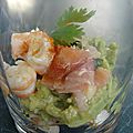 Verrines de crevettes à l’avocat et au citron vert