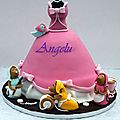 Gâteau robe de cendrillon et souris - cinderella's dress & mice cake
