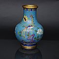 A cloisonné vase with phoenix bird, china, around 1800 (qing-dynasty 1644-1911)