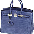 Hermes 35cm matte brighton blue porosus crocodile birkin bag with palladium hardware