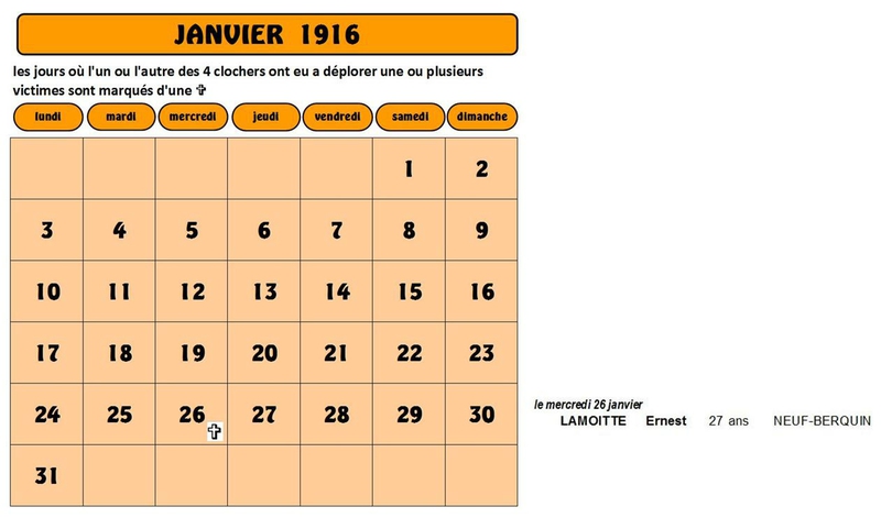 calendrier pour le site