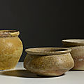 Lot composé de trois pots, vietnam, dynastie des trần, 13°-14° siècle
