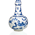 A blue and white vase, china, ming dynasty, chongzhen period (1628-1644)