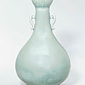 A celadon-glazed pear-shaped vase, 18th century