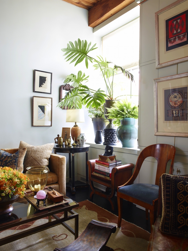 living-room-artwork-on-wall-plants-in-window-eclectic-alexandra-loew
