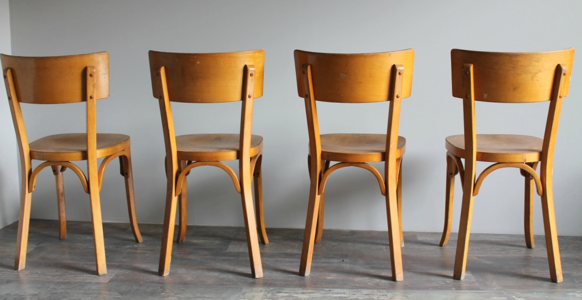 Set 4 chaises bistrot BAUMANN "Menuet" bistrot vintage scandinave no tapiovaara 