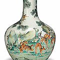 A famille-rose 'deer' vase, qing dynasty, 19th century