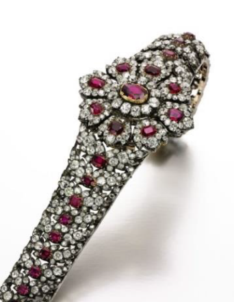 Ruby and diamond bracelet, second half of the 19th-century