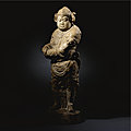 A rare white marble figure of a lokapala, tang dynasty, 8th century