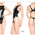 Thong rubber competition swimsuit Realise Black ultra glossy