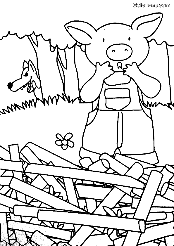 ACTIVITES: Coloriage les 3 petits cochons - Activitez vous!