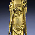 An important and very rare gilt-bronze figure of avalokitesvara, song dynasty (960-1279)