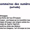 L'histoire, les sommaires 