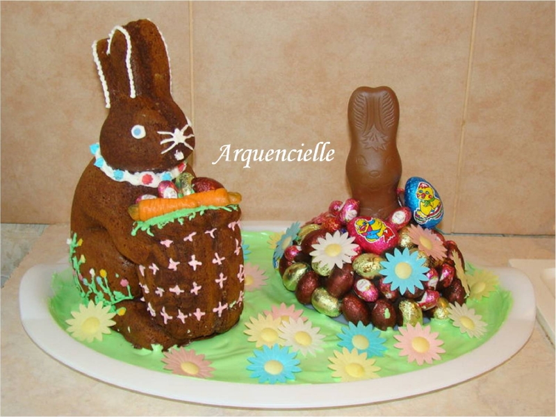 Lapin chocolat en 3D - décoration pâques