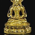 A fine gilt-bronze figure of avalokitesvara, late ming dynasty