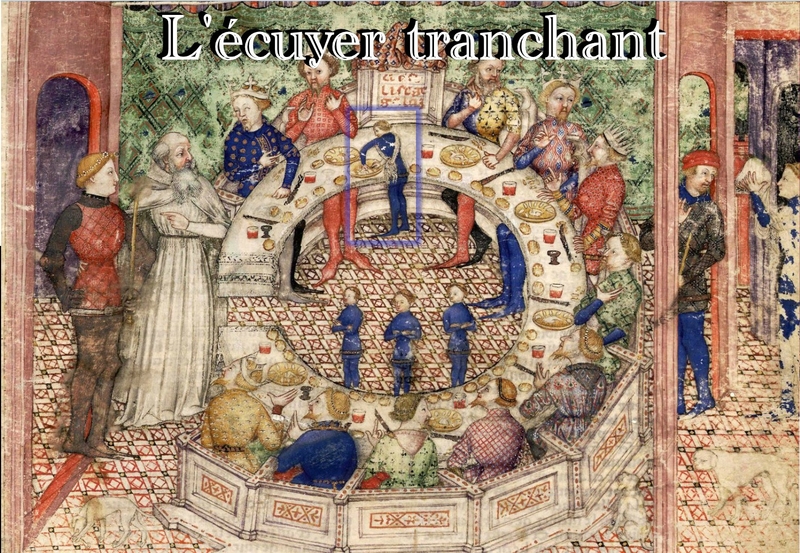 ecuyer tranchant Enluminure représentant les chevaliers de la table ronde