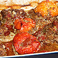 Tomates farcies aux deux viandes et au jambon