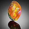 Superb contra luz fire opal. a published gemstone, magdelena, jalisco, mexico