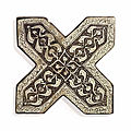 Two lustre pottery cross tiles, kashan, central iran, dated ah 691/1294-95 ad