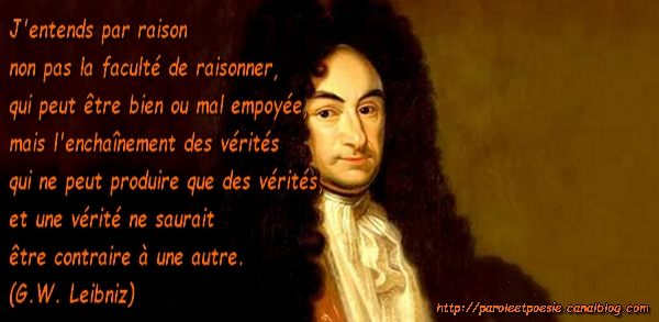 Raison Enchainement Des Verites G W Leibniz Citation In Oeuvres Hist Et Pol Vois Et Viens