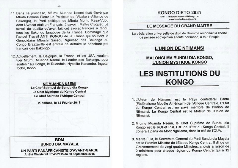 LES INSTITUTIONS DU KONGO a