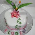 gâteau orchidées roses