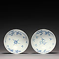 A pair of blue and white 'dragon' bowls, yongzheng marks and period (1723-1735)