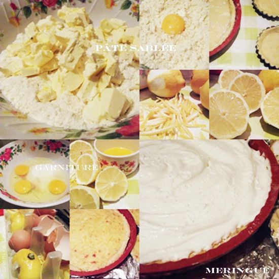 Preparation tarte citron/meringue