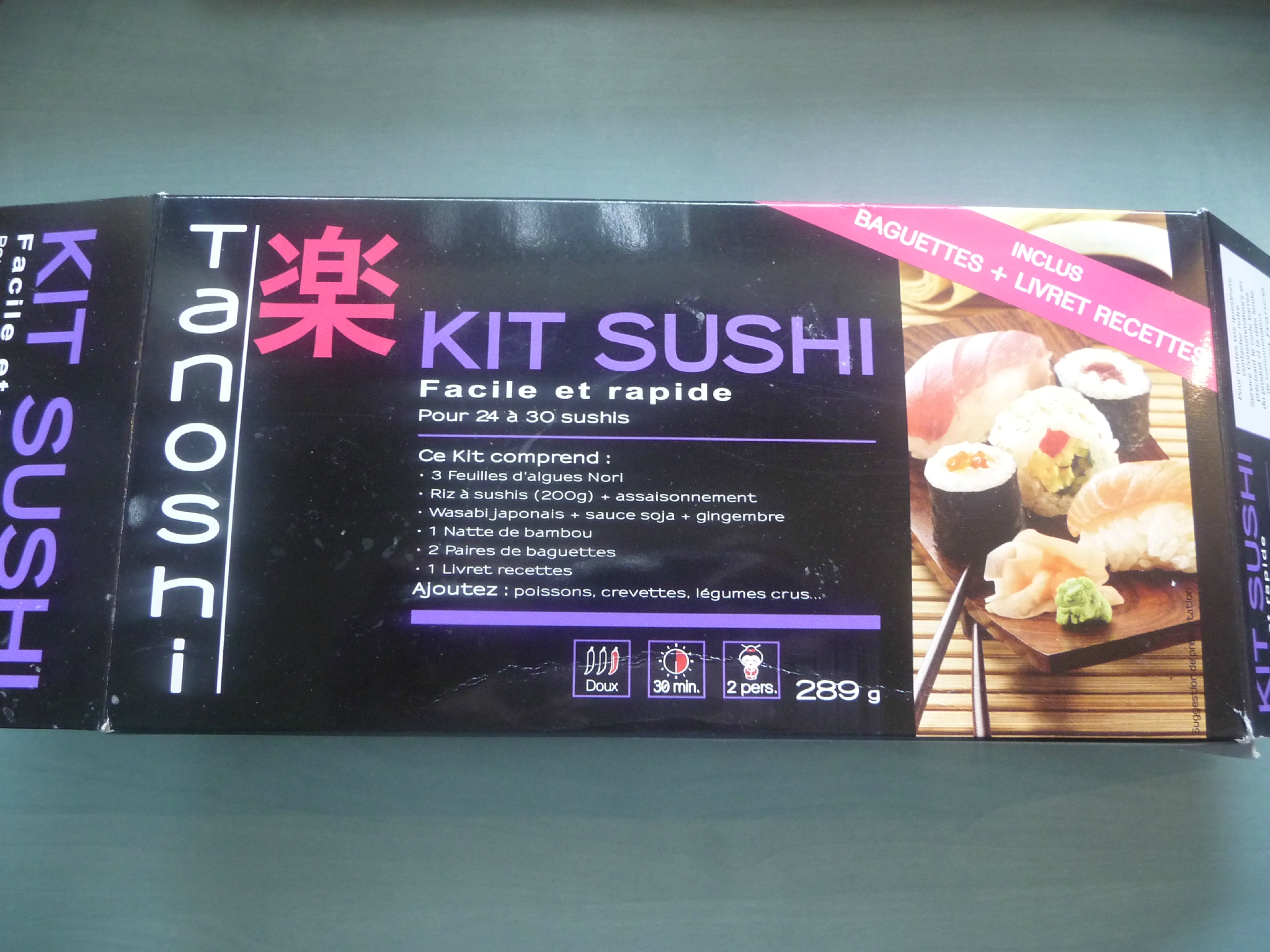 TANOSHI Kit sushi facile et rapide pour 24 à 30 sushis 2 personnes