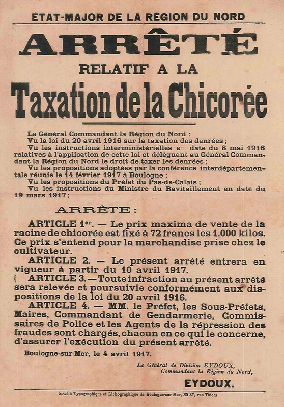 Taxation Chicorée