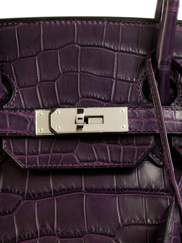 Hermès Birkin 35 Crocodile Amethyst Bag
